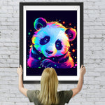 Cartoon-Panda im Dunkeln Diamond Painting