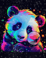 Cartoon-Panda im Dunkeln Diamond Painting