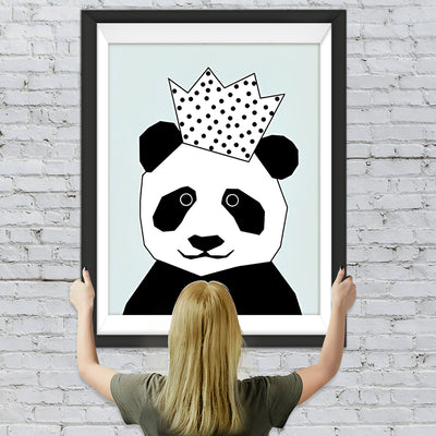 Cartoon-Panda mit Krone Diamond Painting