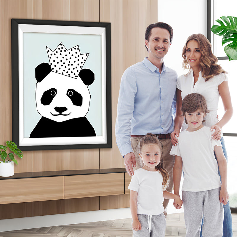 Cartoon-Panda mit Krone Diamond Painting