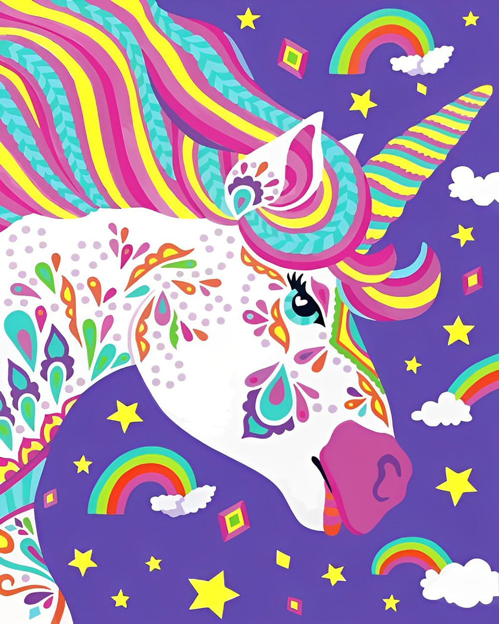 Cartoon Regenbogen Einhorn Diamond Painting