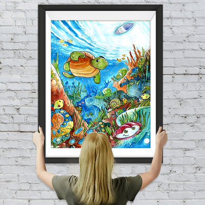 Cartoon Schildkröte im Meer Diamond Painting