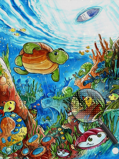 Cartoon Schildkröte im Meer Diamond Painting