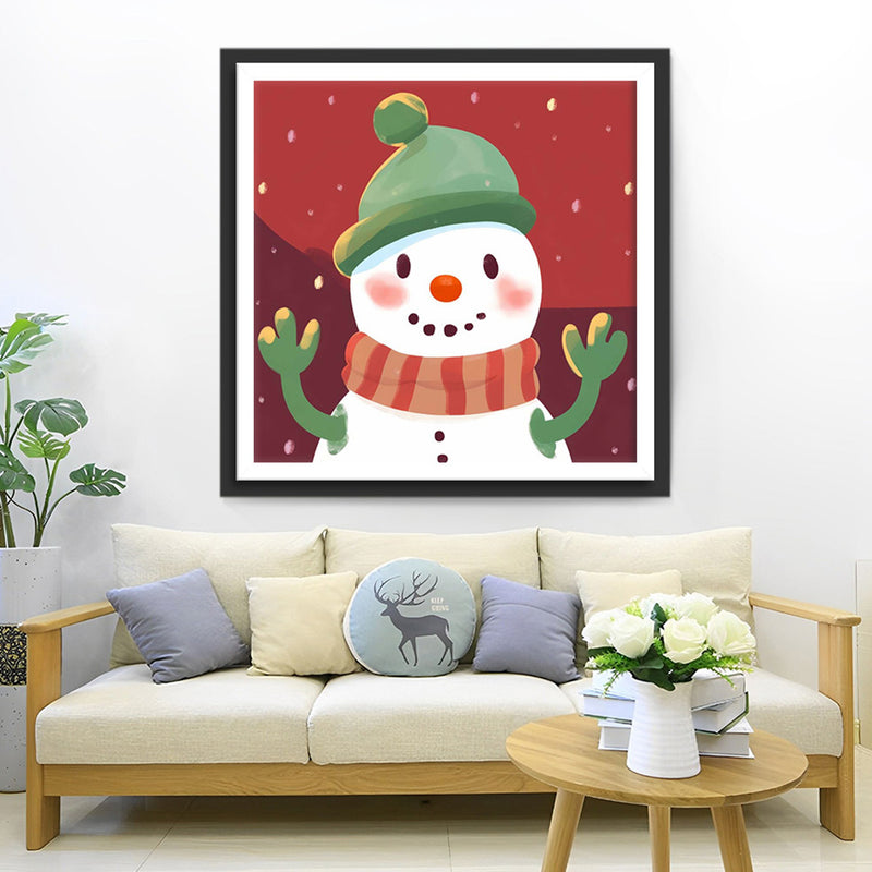 Cartoon Schneemann Diamond Painting