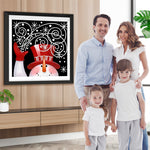 Cartoon-Schneemann mit rotem Hut Diamond Painting