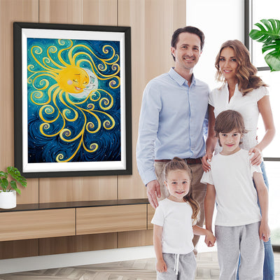 Cartoon Sonne und Mond Diamond Painting