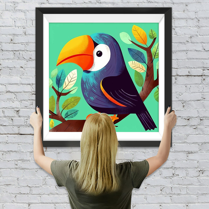 Cartoon Tukan auf Zweig Diamond Painting