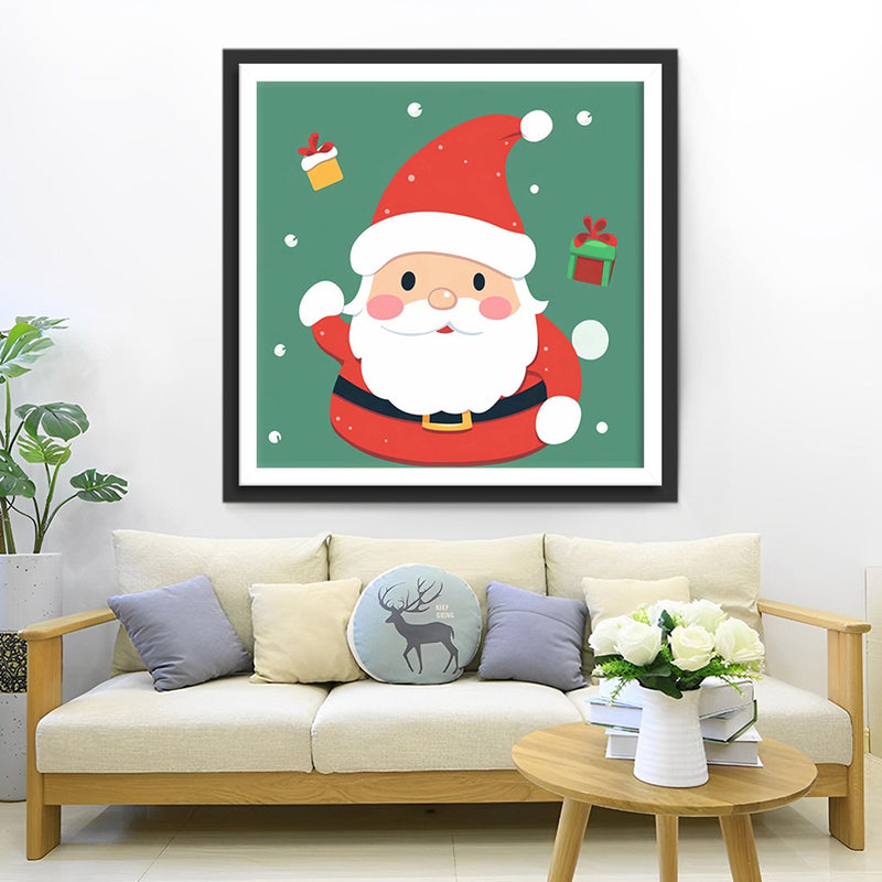 Cartoon Weihnachtsmann in roten Kleidern Diamond Painting
