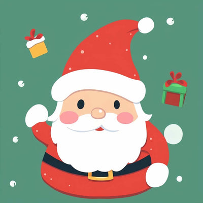 Cartoon Weihnachtsmann in roten Kleidern Diamond Painting