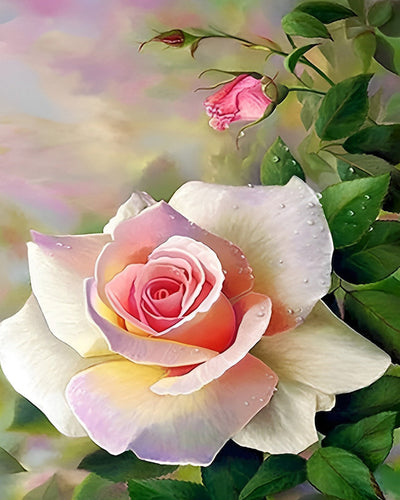 Champagner Rose und Knospen Diamond Painting