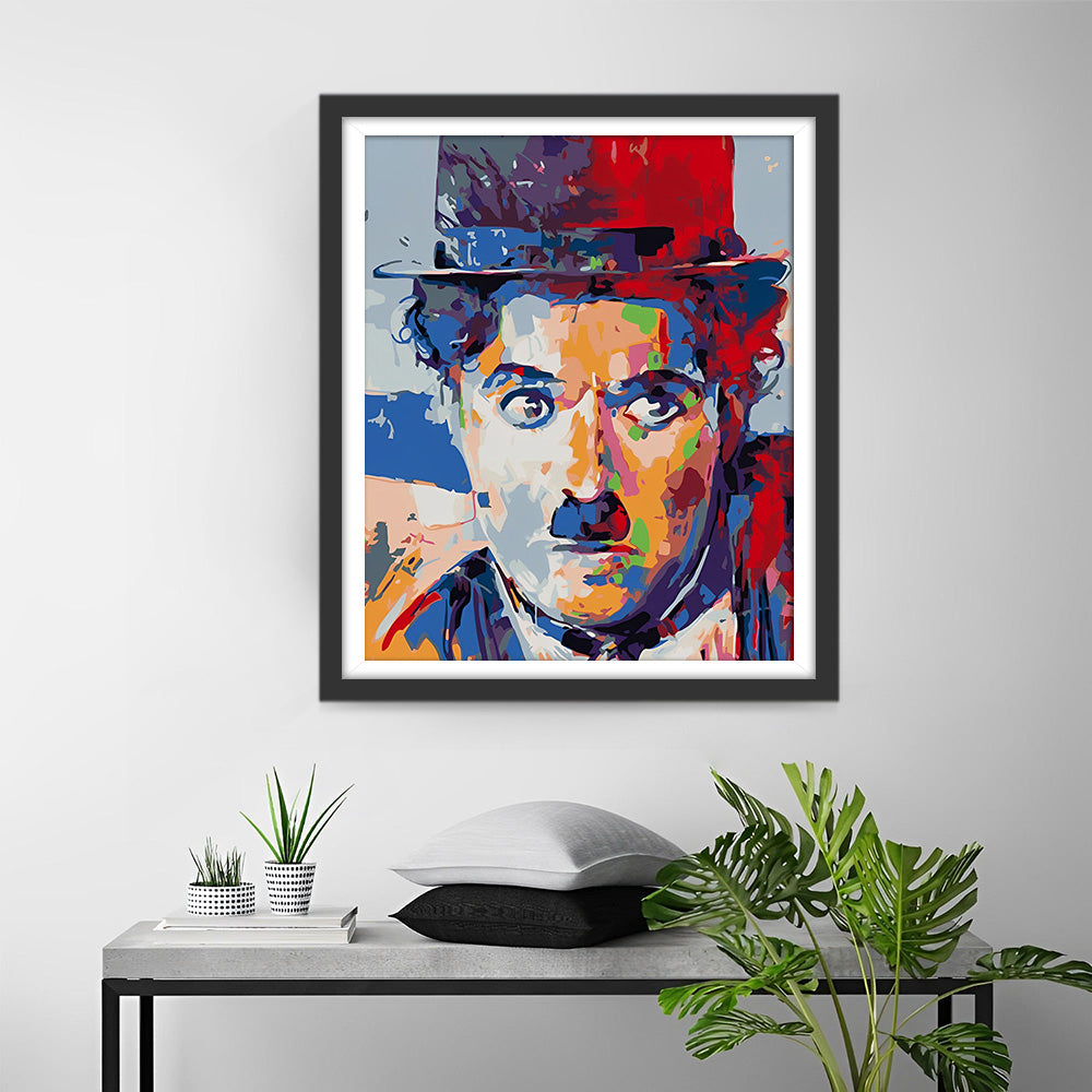 Charlie Chaplin im Popstil Diamond Painting