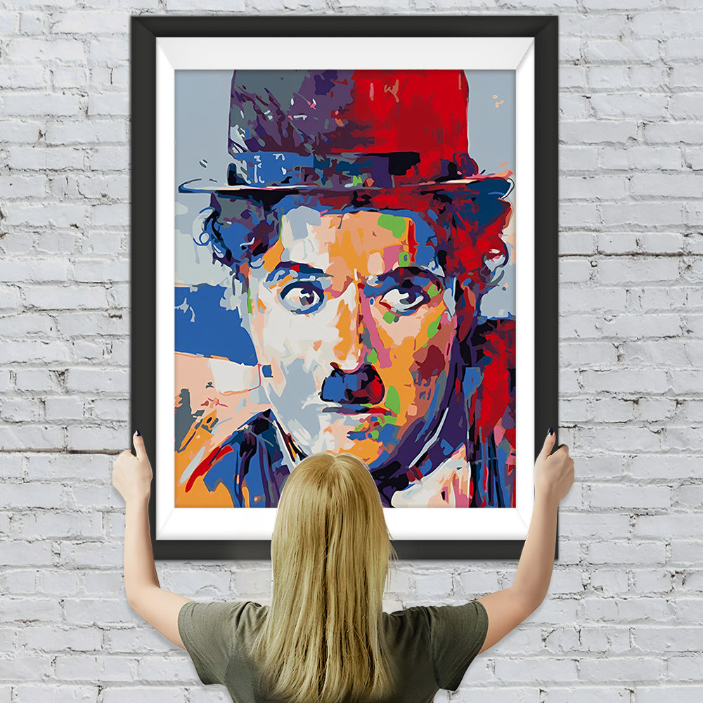 Charlie Chaplin im Popstil Diamond Painting