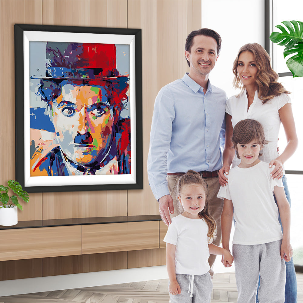 Charlie Chaplin im Popstil Diamond Painting