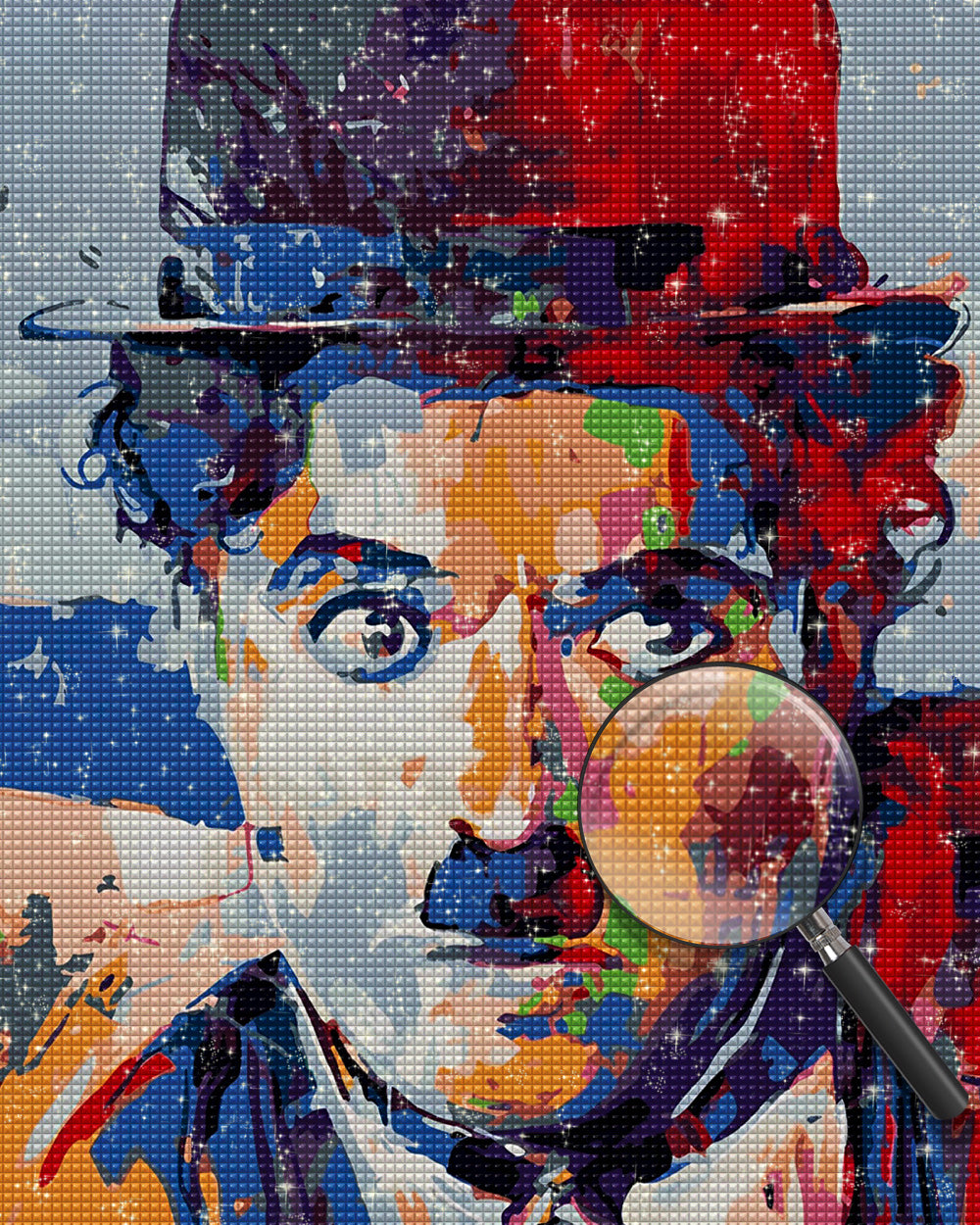 Charlie Chaplin im Popstil Diamond Painting