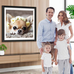 Chihuahua mit einem Kranz Diamond Painting