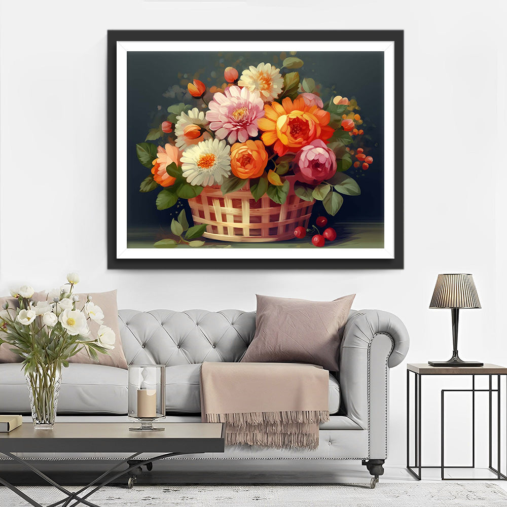 Chrysantheme im Korb Diamond Painting