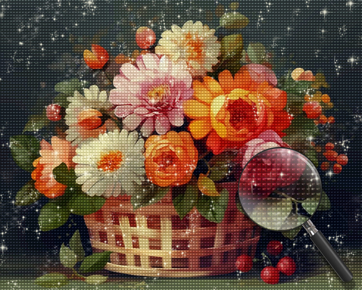 Chrysantheme im Korb Diamond Painting