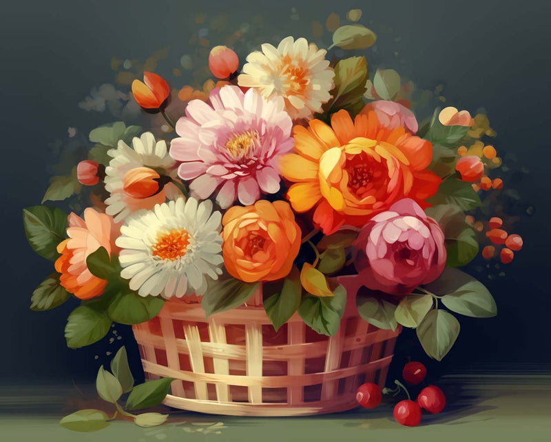 Chrysantheme im Korb Diamond Painting