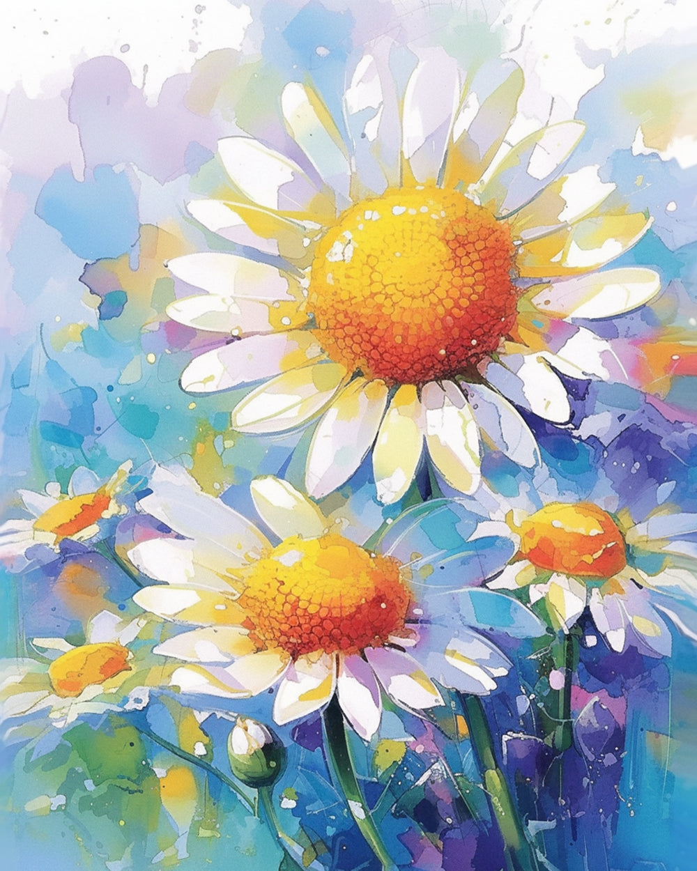 Chrysantheme im Stil der Ölmalerei Diamond Painting