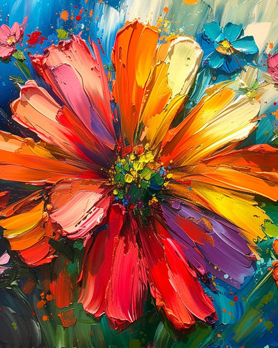 Chrysantheme im Stil der Ölmalerei Diamond Painting