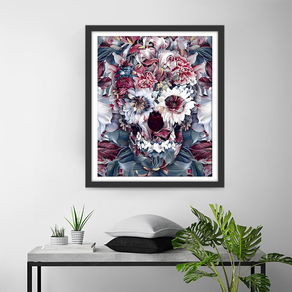 Chrysantheme Schädel Diamond Painting