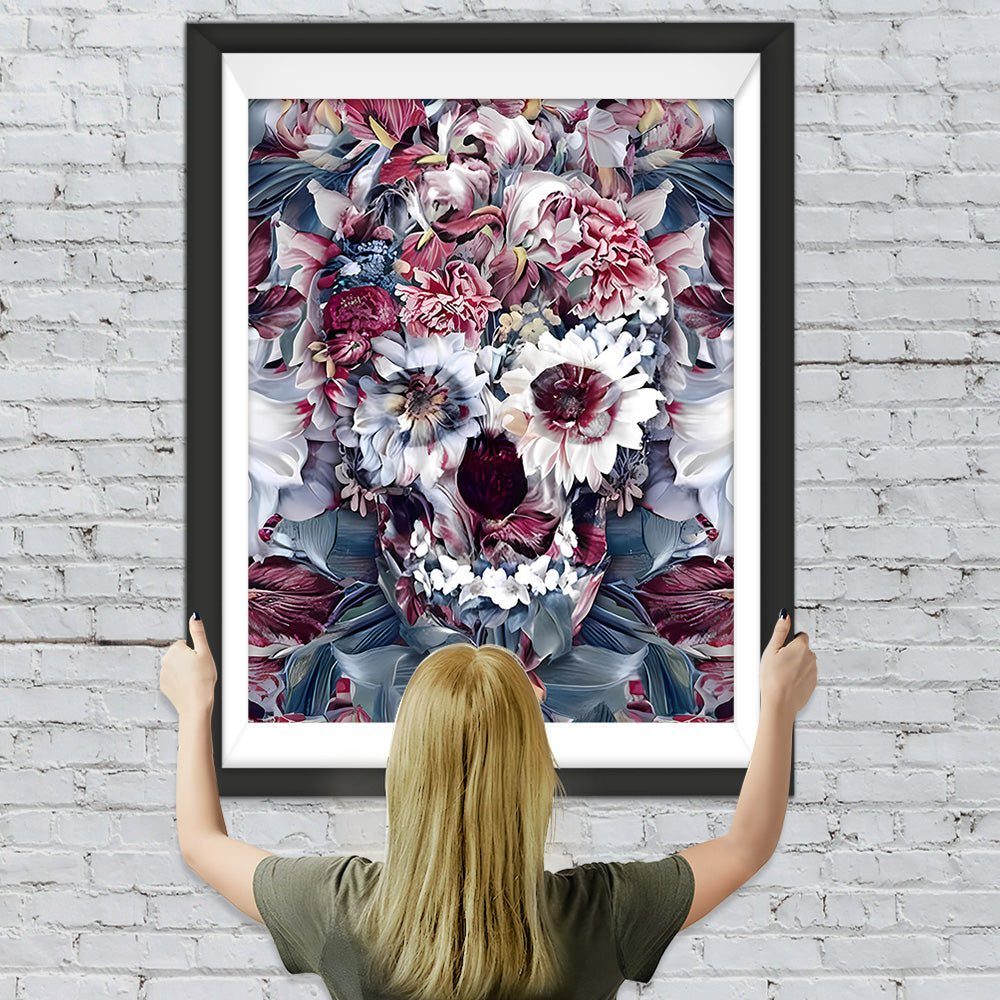 Chrysantheme Schädel Diamond Painting