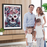 Chrysantheme Schädel Diamond Painting