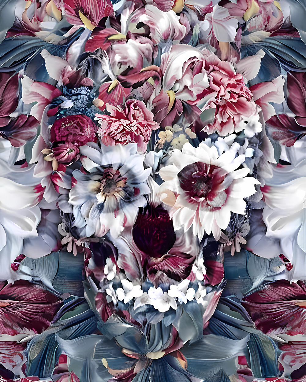 Chrysantheme Schädel Diamond Painting