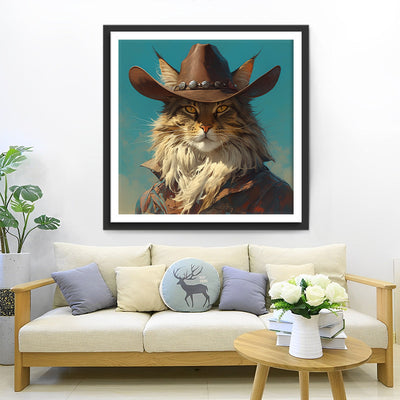 Cowboy Katze Diamond Painting