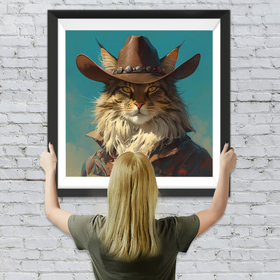 Cowboy Katze Diamond Painting