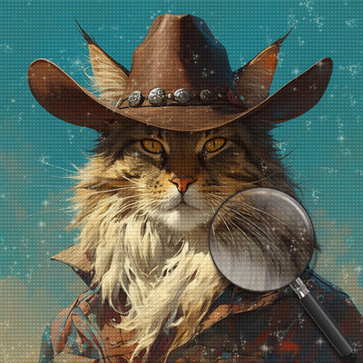 Cowboy Katze Diamond Painting