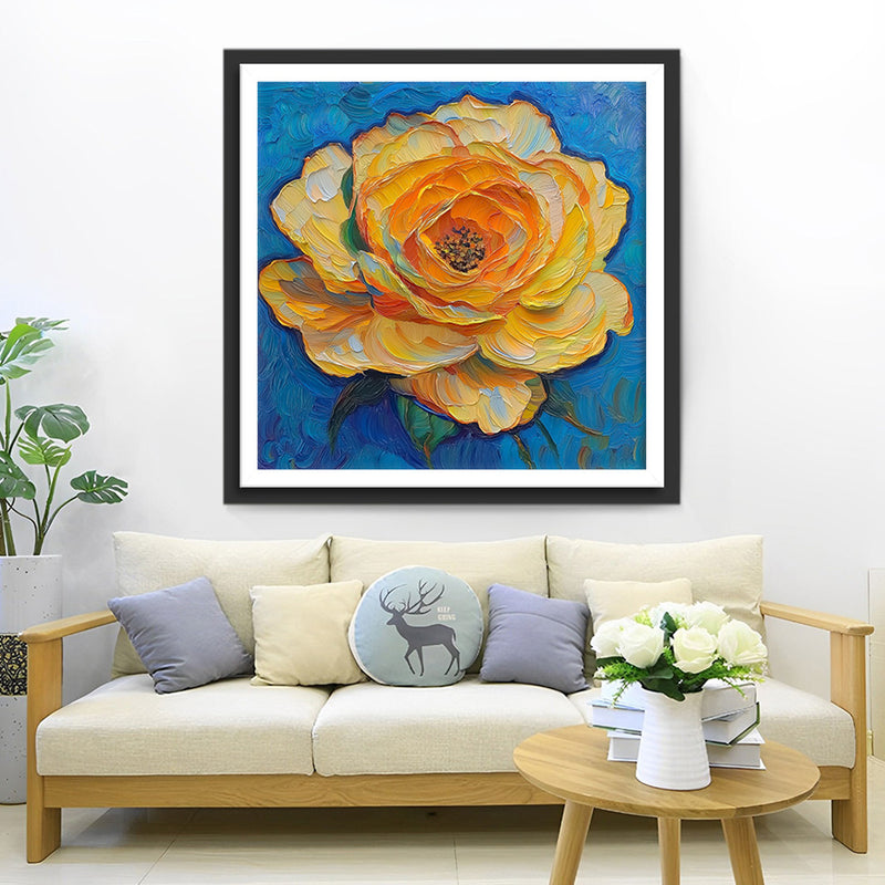 Cremefarbene Gelb Blumen Diamond Painting