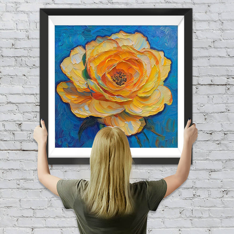 Cremefarbene Gelb Blumen Diamond Painting