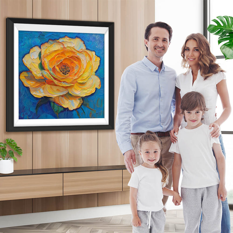 Cremefarbene Gelb Blumen Diamond Painting