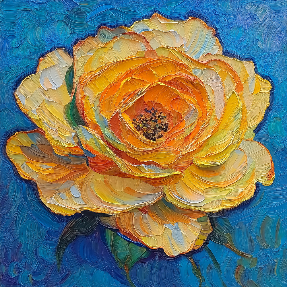 Cremefarbene Gelb Blumen Diamond Painting