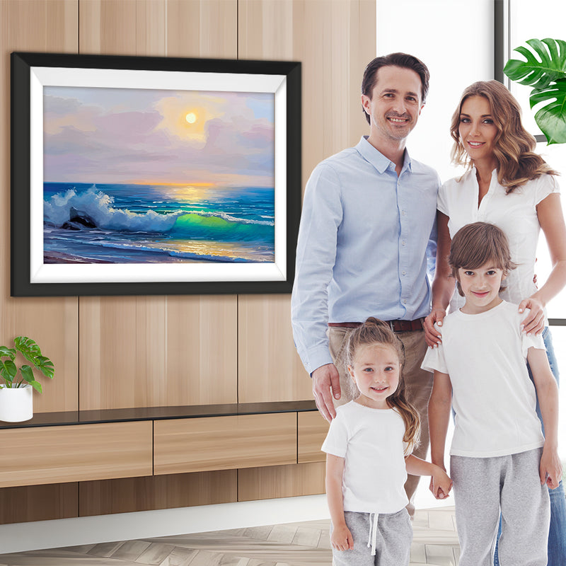 Das blaue Meer bei Sonnenaufgang Diamond Painting