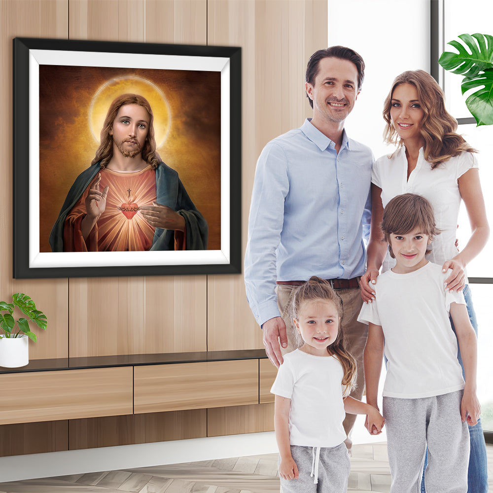 Das glühende Herz Jesu Diamond Painting