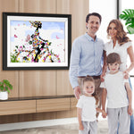 Das Mädchen fährt ein Blumenfahrrad Diamond Painting