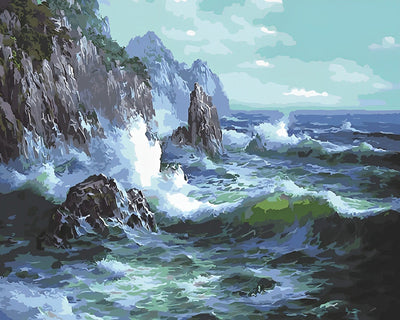 Das Meer neben den Klippen Diamond Painting