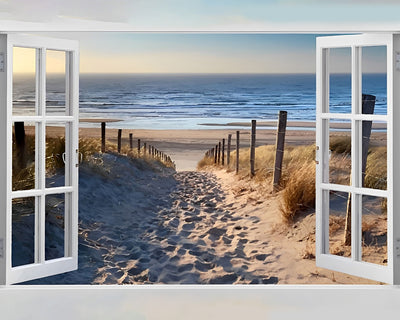Das Meer vor dem weißen Fenster Diamond Painting