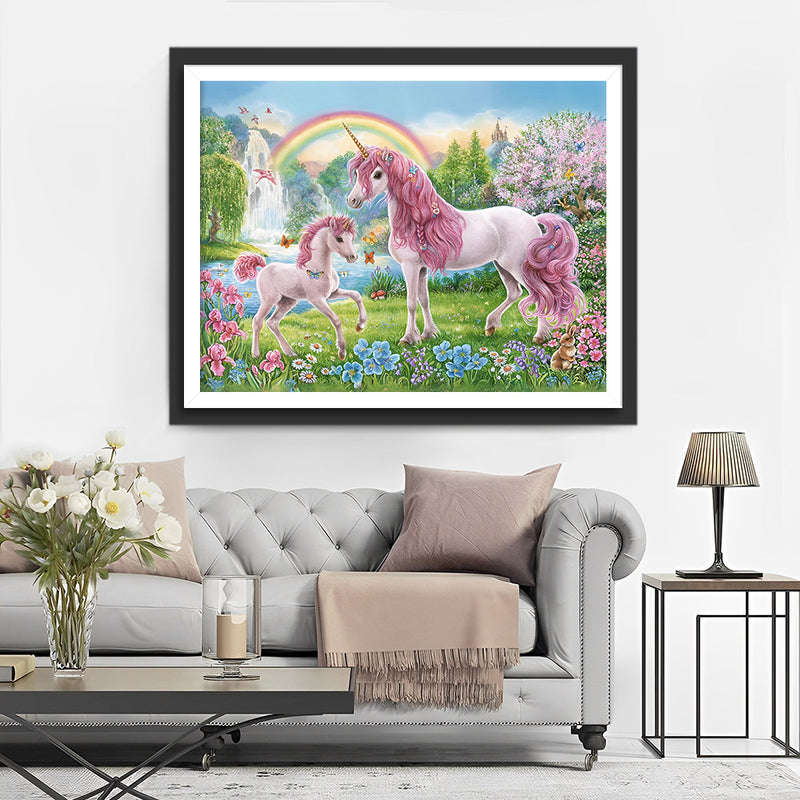 Das Regenbogenparadies der Einhörner Diamond Painting