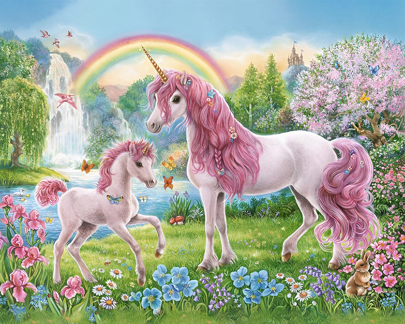 Das Regenbogenparadies der Einhörner Diamond Painting