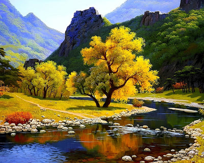 Das Tal im Herbst Diamond Painting