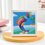 Delfin mit Ball spielend Mini-Kristallpünktchen Diamond Painting