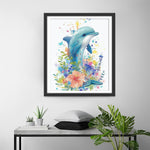 Delfin und Blumen Diamond Painting
