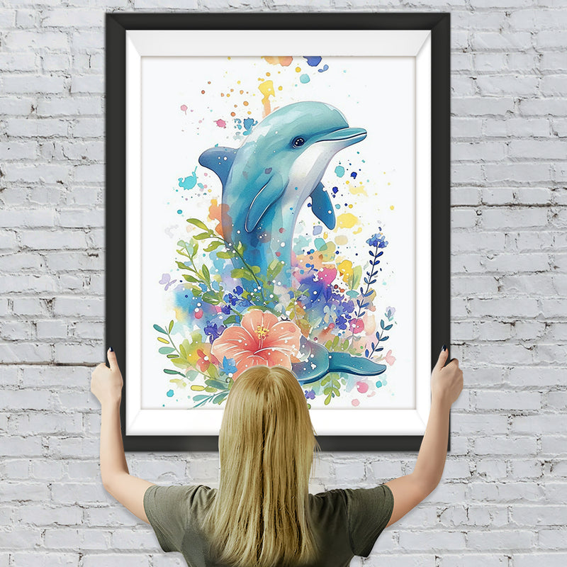 Delfin und Blumen Diamond Painting