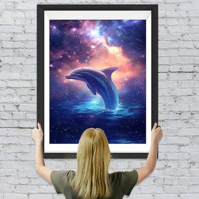 Delfin und Sternenhimmel Diamond Painting