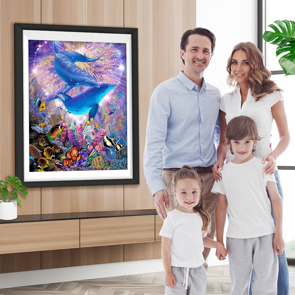 Delfine Feuerwerk Diamond Painting