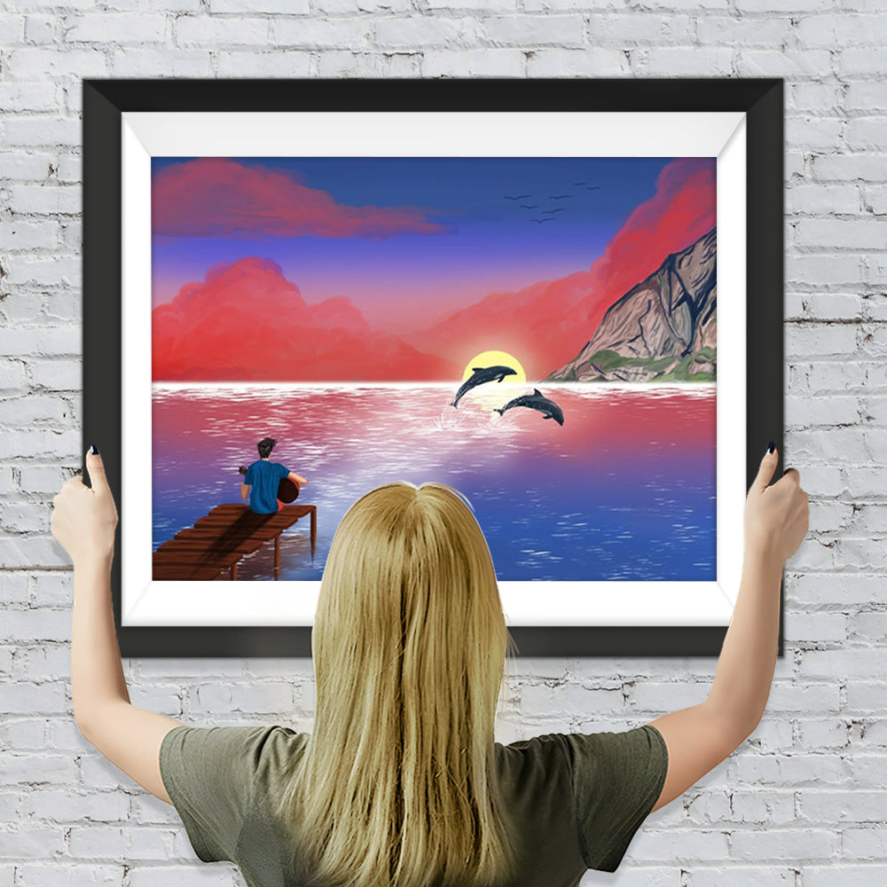 Delfine Musik Meer Diamond Painting