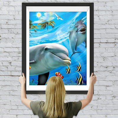 Delfine und Fische im Meer Diamond Painting